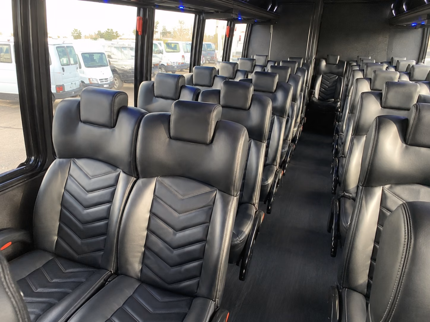 leander 18 passenger minibus inside