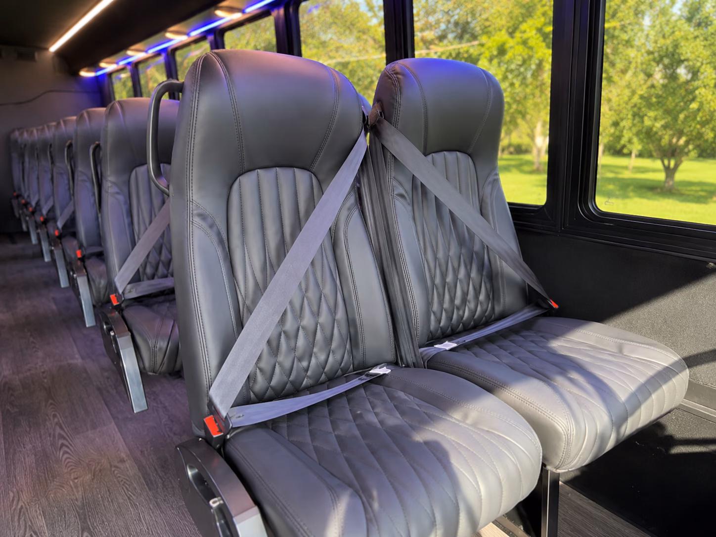 leander 20 passenger minibus interior