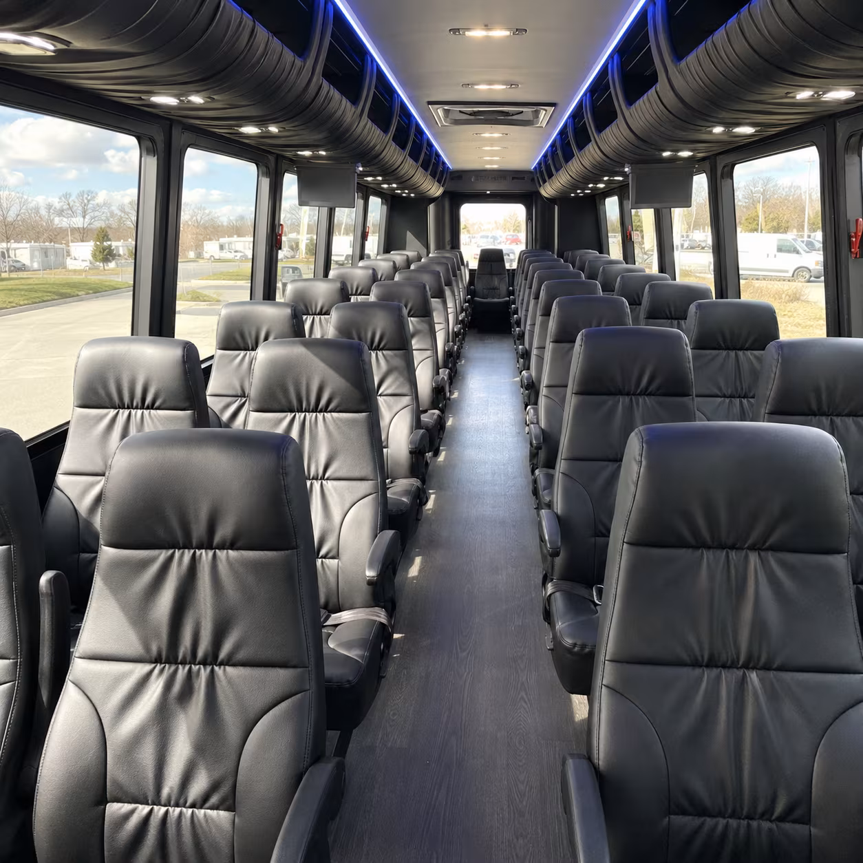 leander 30 passenger minibus inside