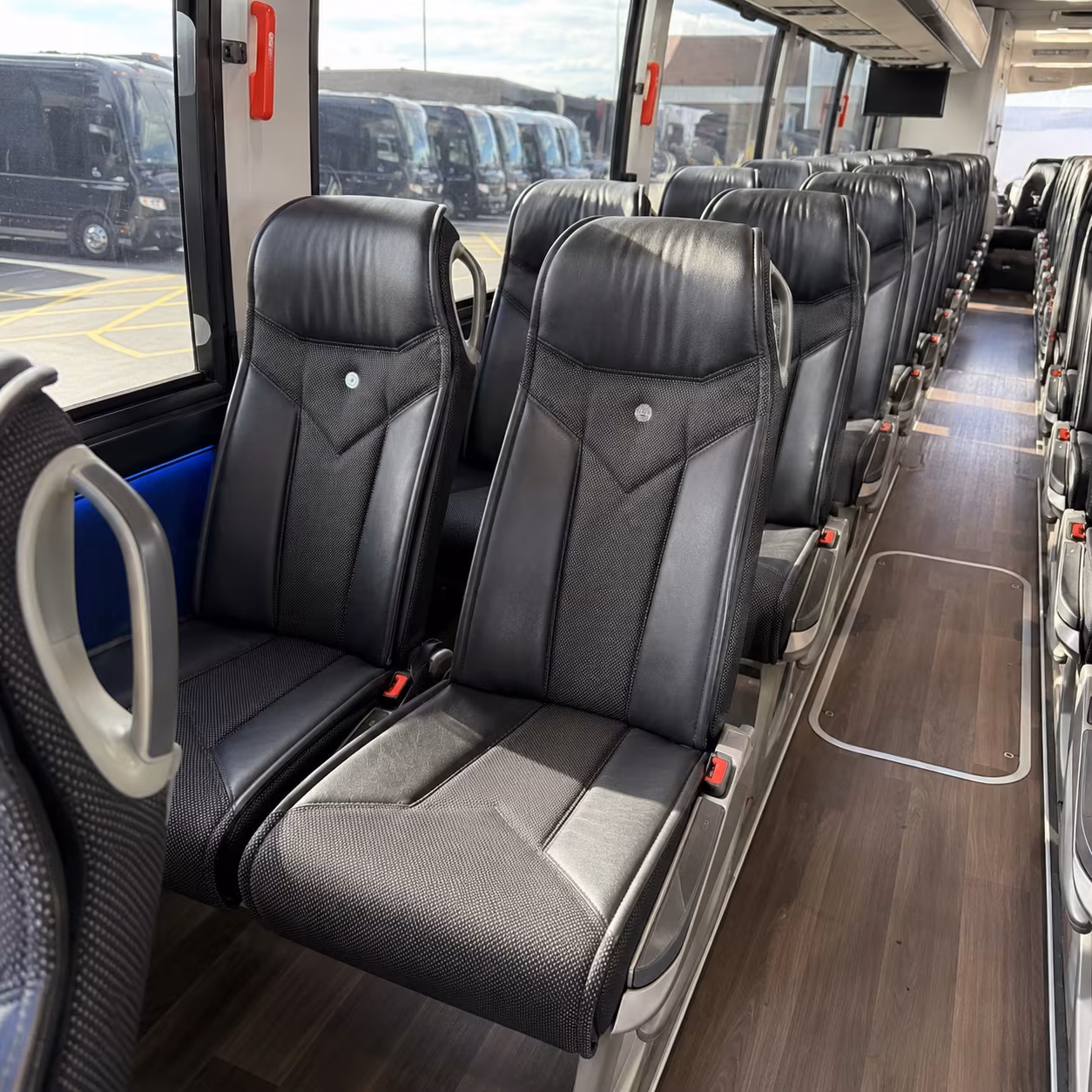 leander 40 passenger charter bus interior