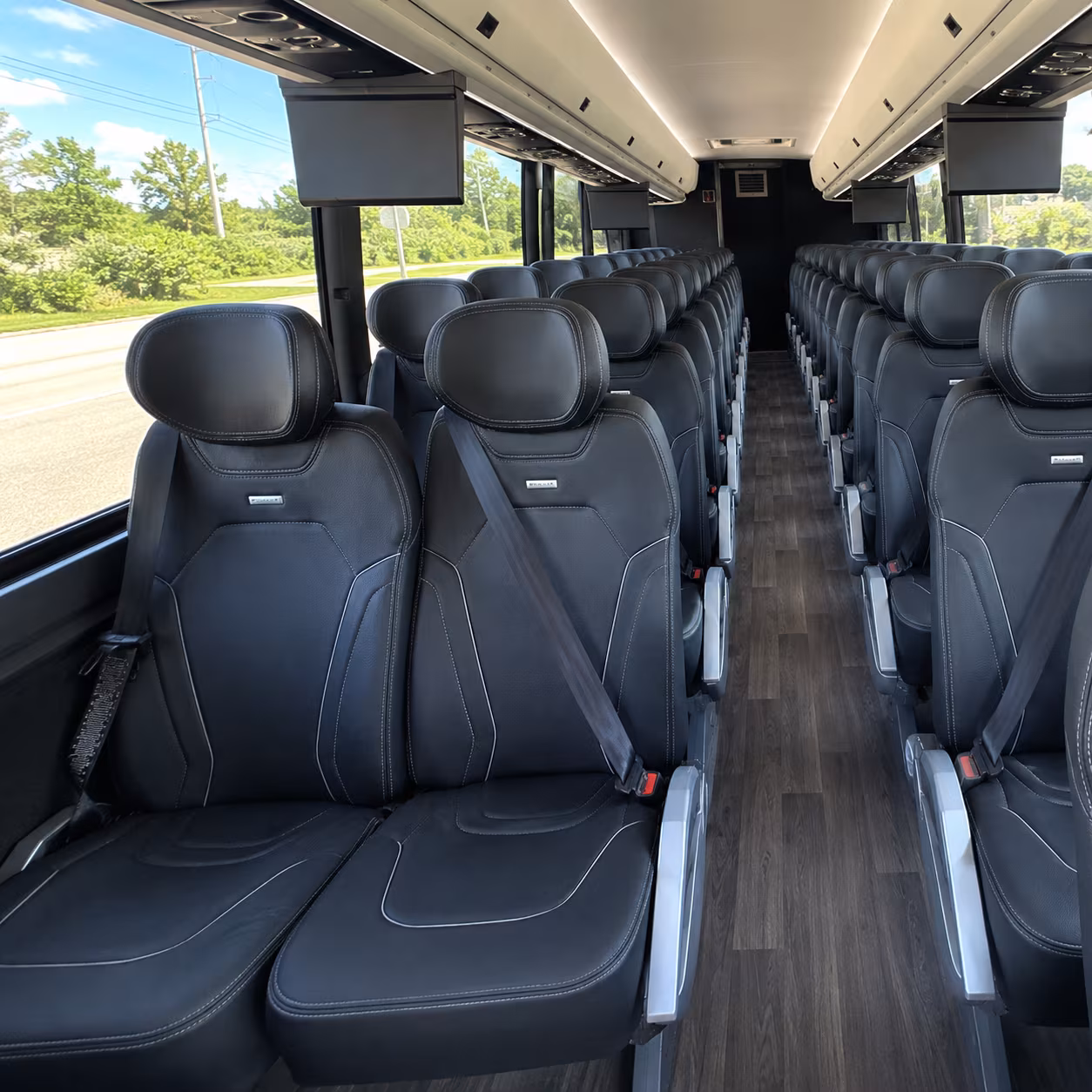 leander 47 passenger charter bus inside
