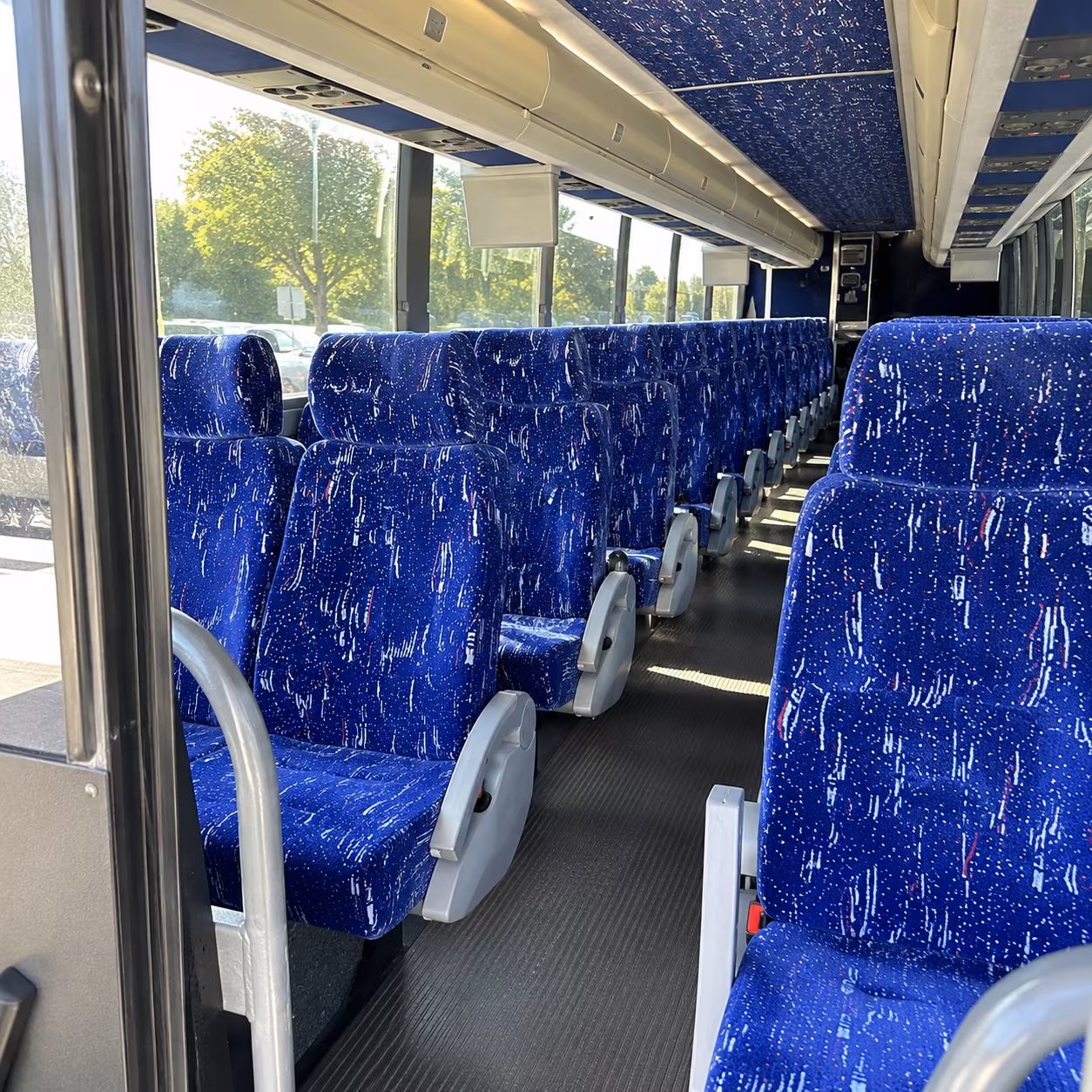 leander 50 passenger charter bus inside
