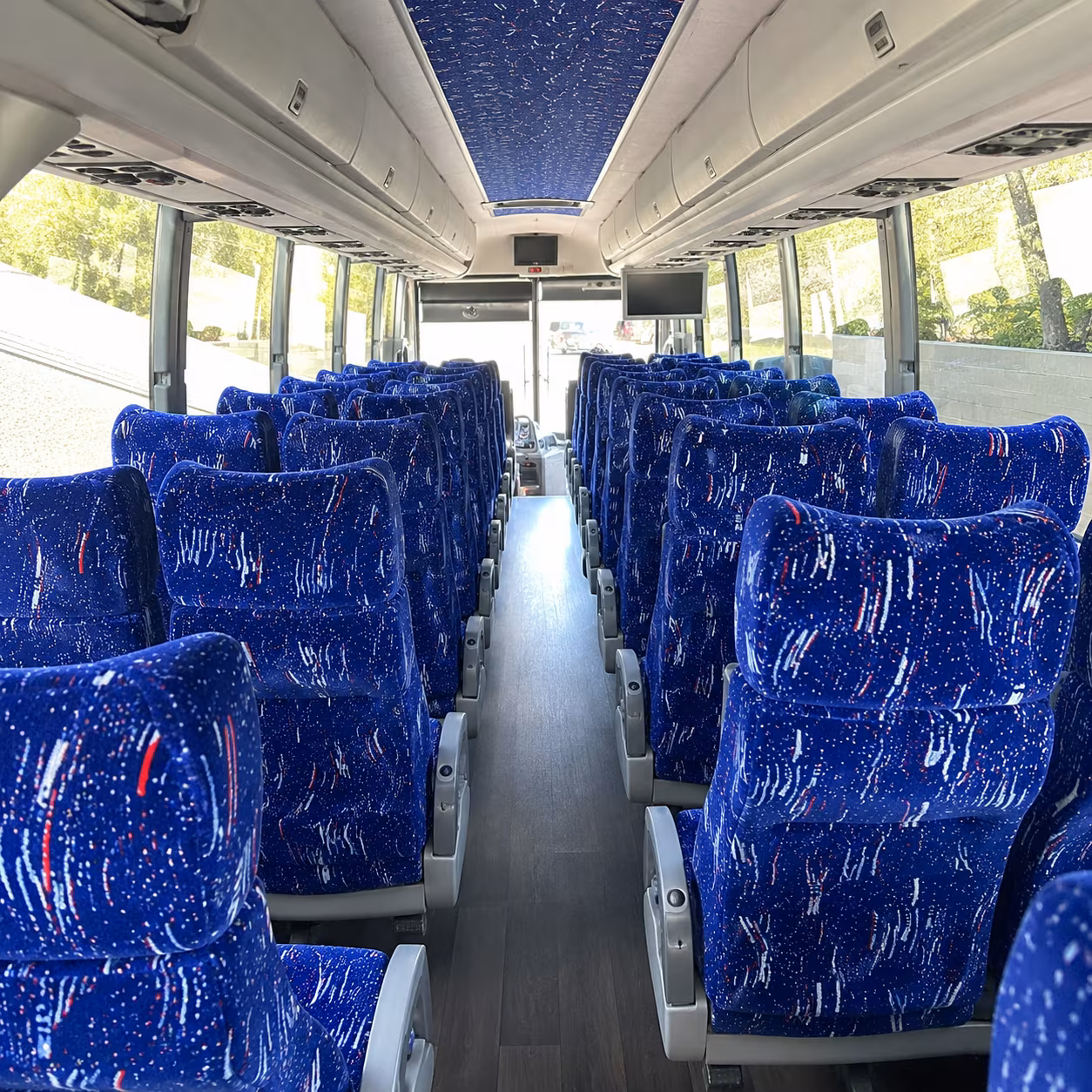 leander 50 passenger charter bus interior
