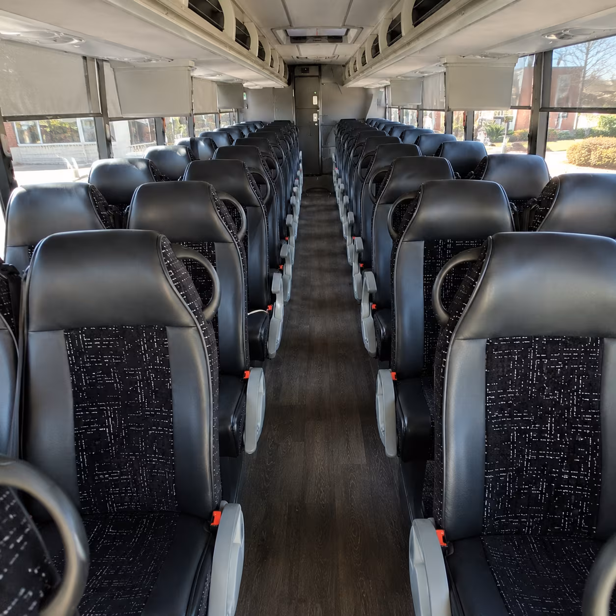 leander 54 passenger charter bus inside