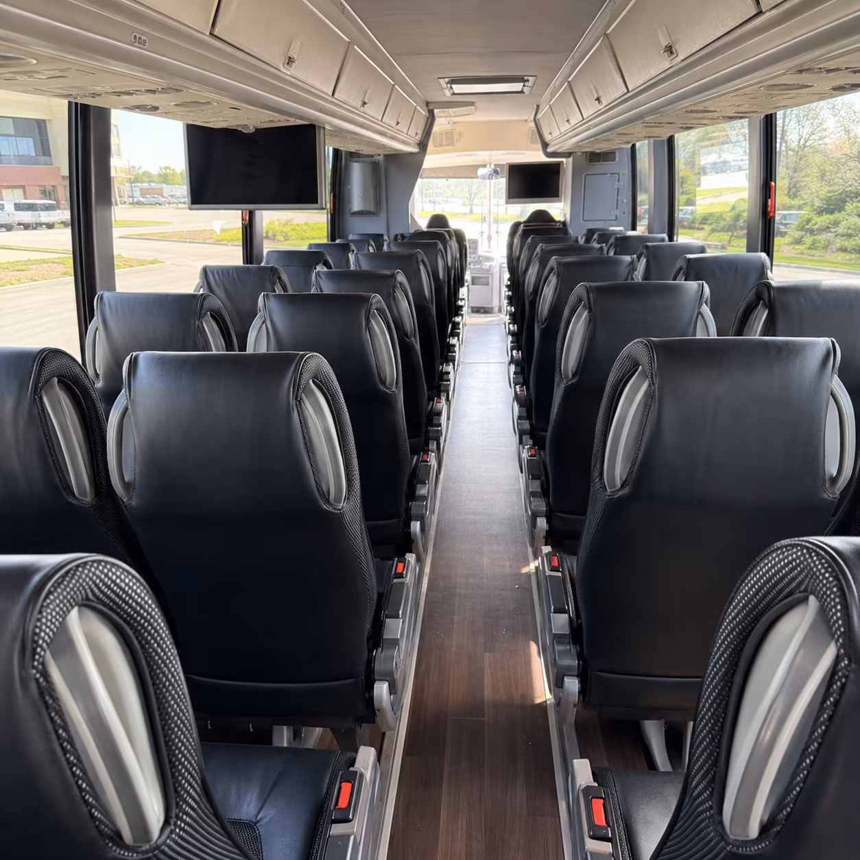 leander 56 passenger charter bus inside