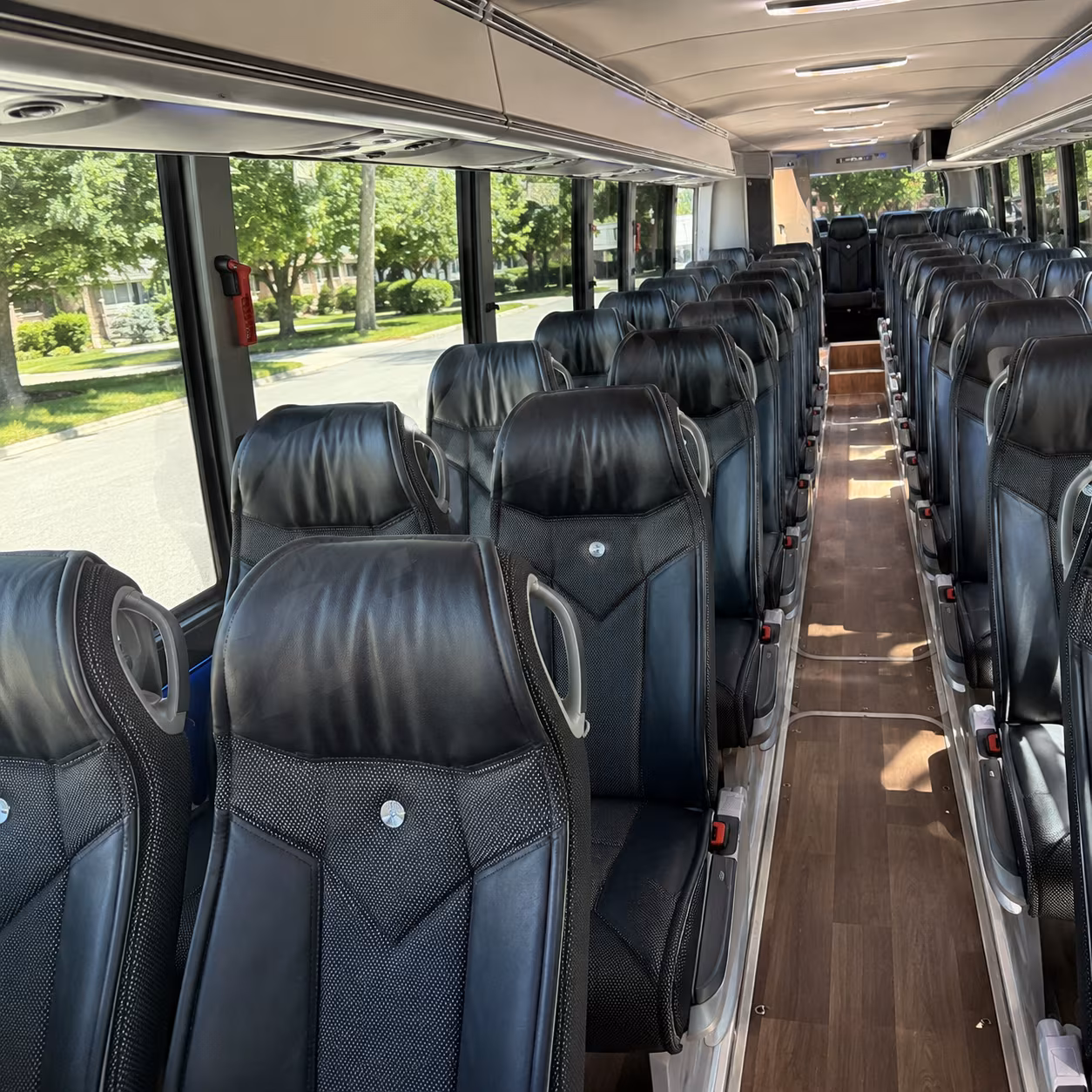 leander charter bus inside