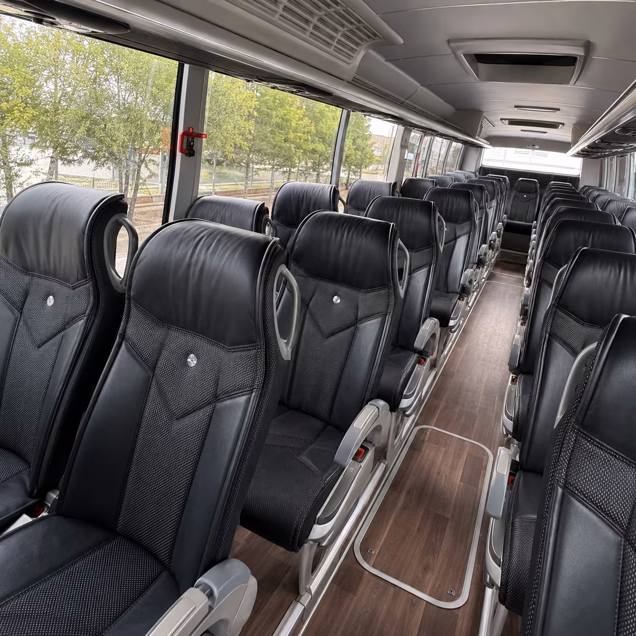 leander charter bus interior